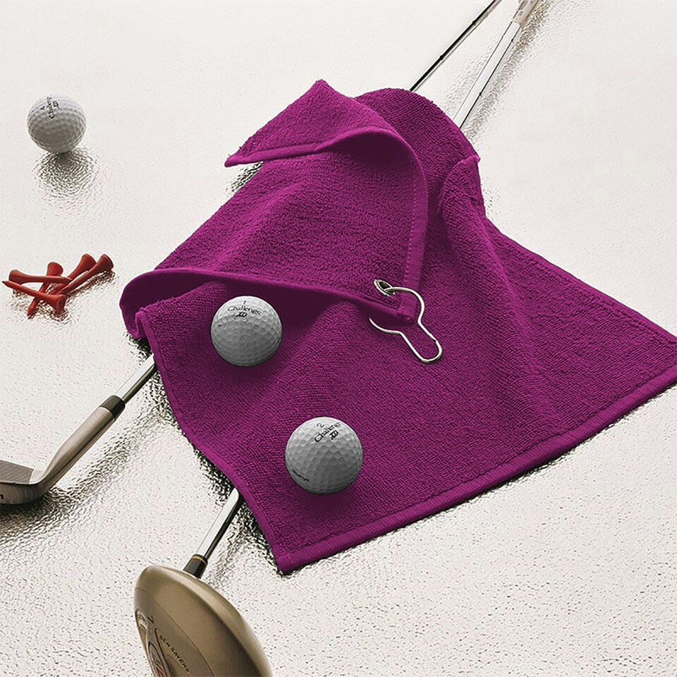 image 1 of Towel City Luxury Range 550 GSM - Sports Golf Towel (30 X 50 CM) - Fuchsia - One Size