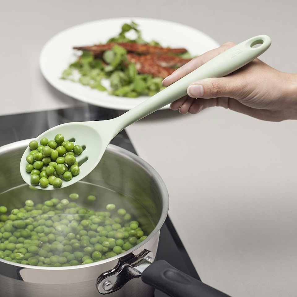 image 1 of Zeal Silicone Slotted Spoon 28cm, Sage Green