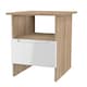image 4 of Lucca Bottom Drawer Lamp Table in White Gloss & Bardolino Oak (Ready Assembled) | White | White Gloss & Bardolino Oak