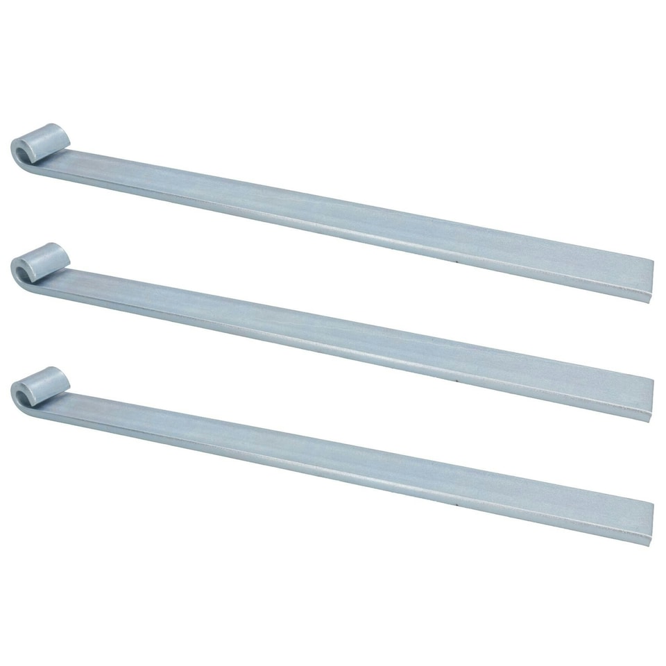 image 1 of HD Strap Tailgate Straight Hinge for 12.5mm Pins 460mm Long Zinc Plated 3pc | Silver