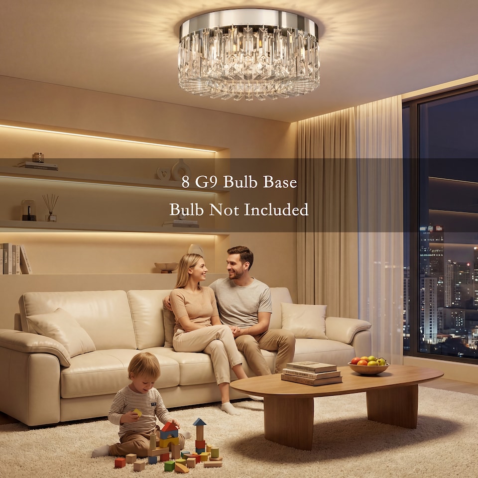 image 1 of HOMCOM Crystal Ceiling Light with 160 Crystal Pendants