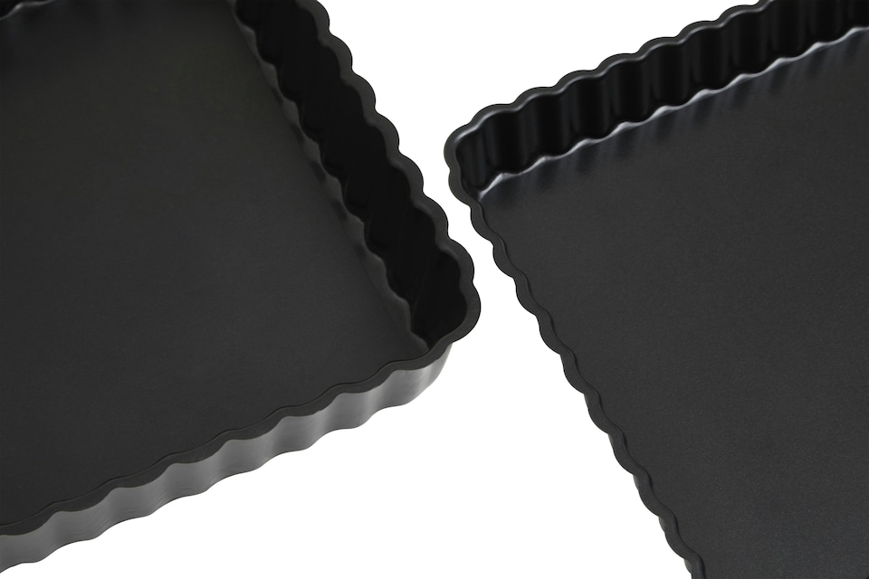 image 1 of Orsina Non Stick Coated Set Of Two Fluted Cake Tins, Versatile Large Tins For Cake Baking, Fluted Design Baking Tin