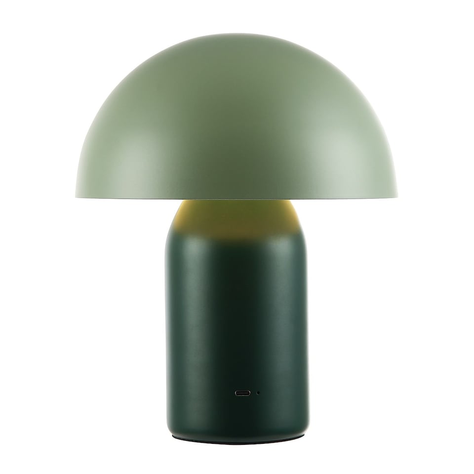 image 1 of Modern Rechargeable Mushroom Table Lamp in Forest and Olive Green - Touch Dimmer | Green | Forest Green | 1
