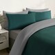 image 3 of OHS Reversible Microfibre Duvet Cover and Pillowcase Bedding Set Multi | Teal and Grey | Double