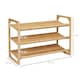 image 3 of HOMCOM Bamboo Shoe Rack, 3-tier Shoe Storage Shelf for 9 Pair Shoes for Entryway