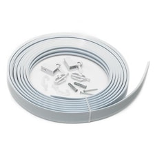 500cm White Coiled Streamline PVC Curtain Track | White | White