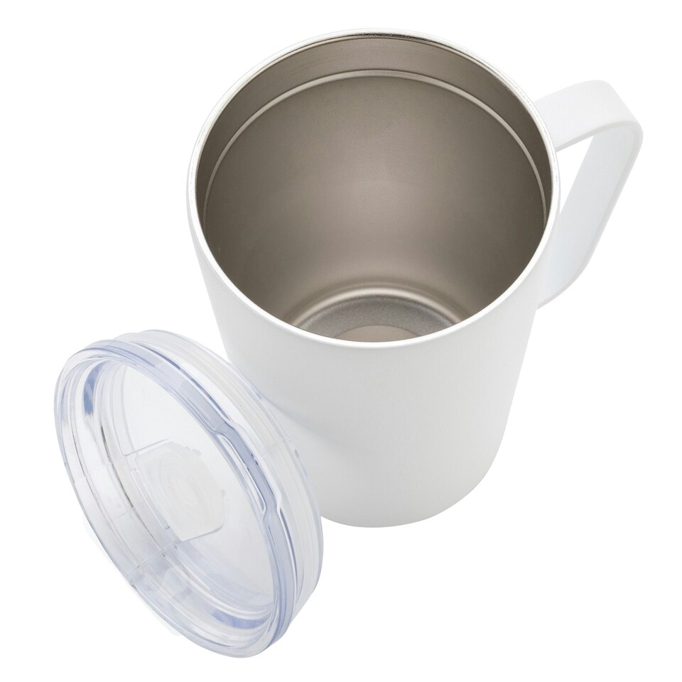 image 1 of XD Collection Modern Recycled Stainless Steel Mug With Lid - White - One Size White