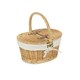 image 1 of Child's Oval Lined Lidded Wicker Picnic Basket with Lining White | White | One Size
