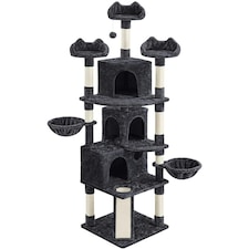 Yaheetech Large Cat Tree with 3 Condos Black