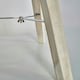 image 1 of ValueLights Distressed Wood and Silver Chrome Tripod Table Lamp with a White Tapered Light Shade - Complete with a 6w LED GLS Bulb 3000K Warm White