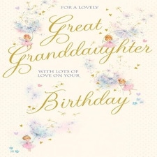Words 'n' Wishes Traditional to a Special Great Granddaughter Birthday Card ~ with Lots of Love