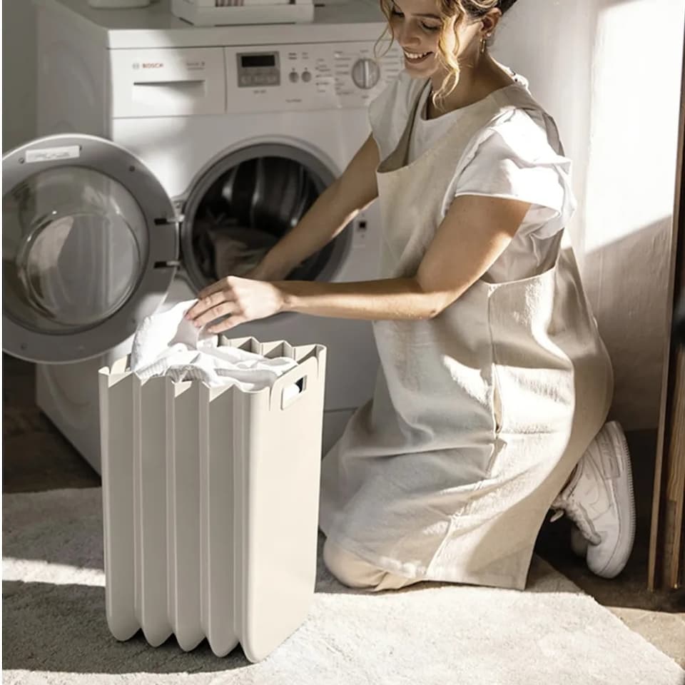 image 1 of Laundry Bin Multi Purpose Container Cream