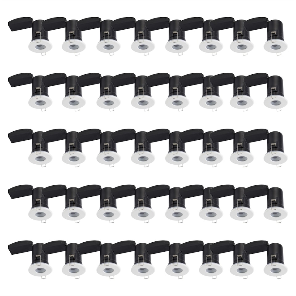 image 1 of Set of 40 - White IP65 Bathroom Recessed Fire Rated Downlights