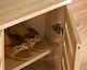 image 4 of Oslo 3 Door Wooden Shoe Storage Cabinet Rack Stand Cupboard Slatted Doors | Brown
