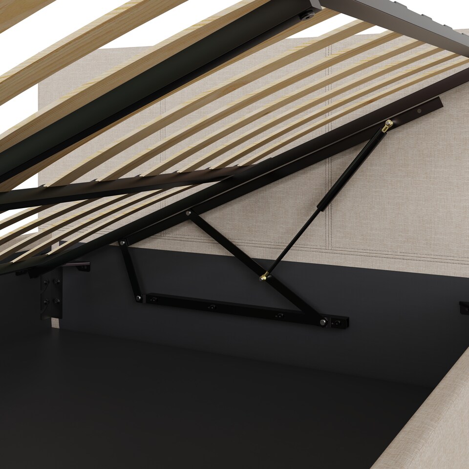 image 1 of Side Lift Ottoman Storage Bed Small Double Natural | Cream | Natural