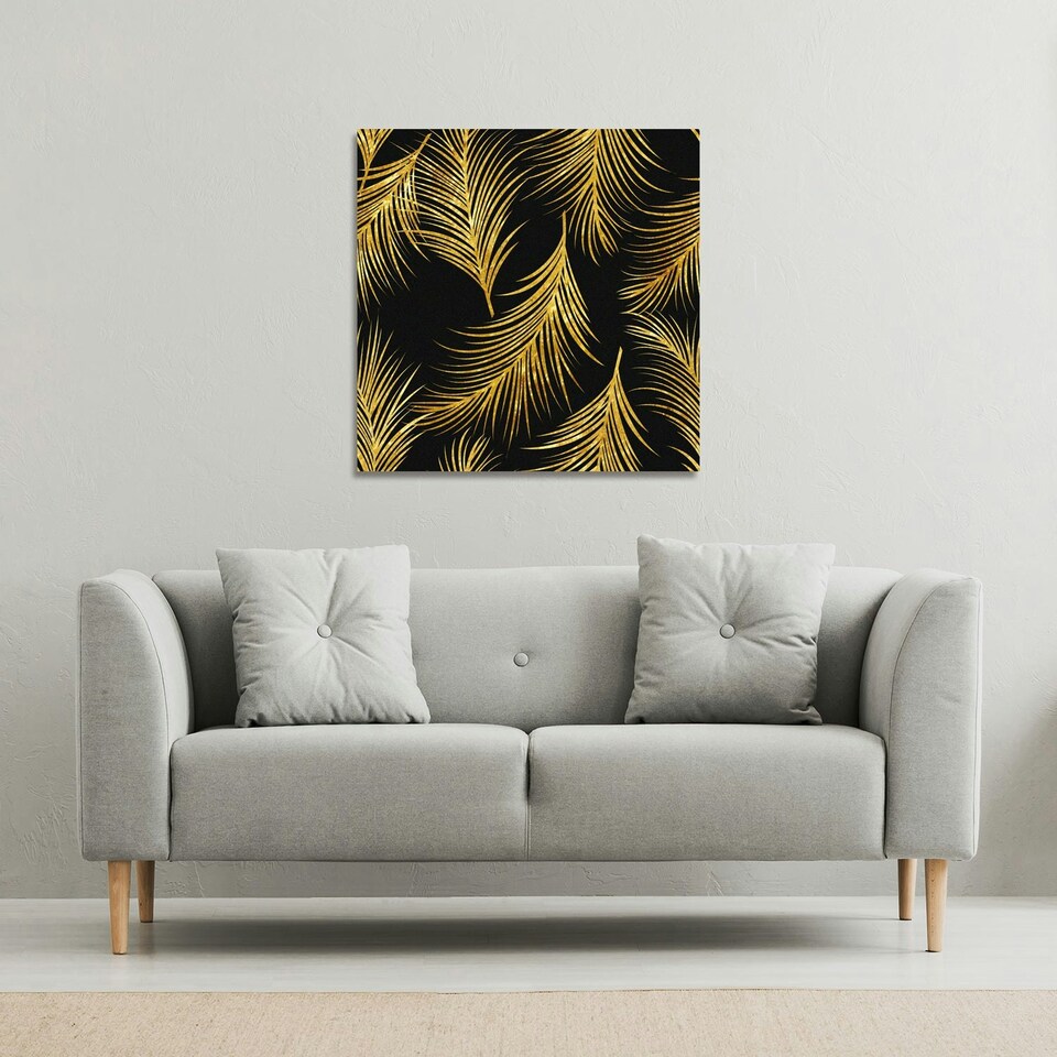 image 1 of Golden Tropical (Canvas Print) 114 x 114 x 4cm