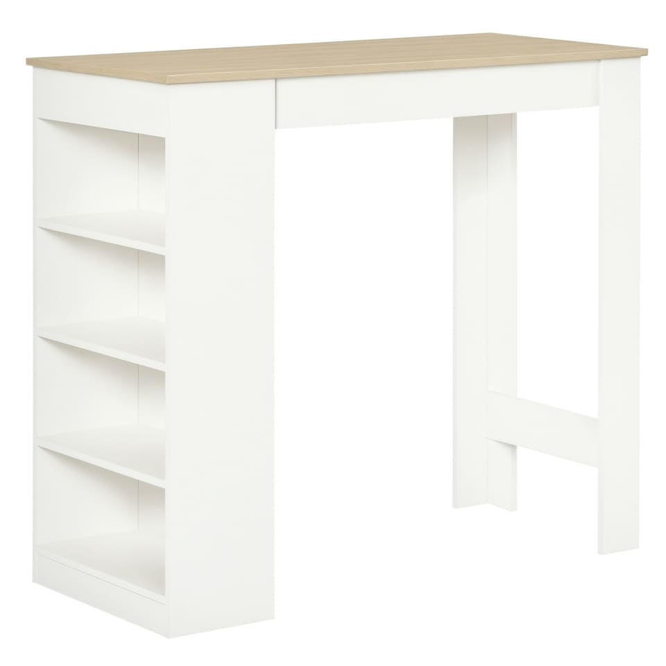 image 1 of HOMCOM Bar Table Coffee Table Kitchen Dining Table with 4-Tier Shelf