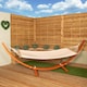 image 1 of 3.10m x 1.2m Palermo Freestanding Garden Hammock with Larch Wood Arc Stand in Cream | Multi | Cream / Brown
