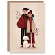 image 1 of Modern Illustration Cute Lgbtq Couple With Pet Dog Valentine's Card