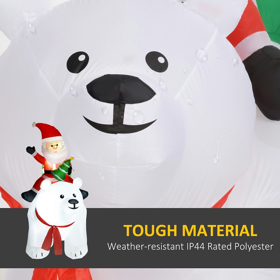 image 1 of Outsunny 6.6FT Christmas Inflatable Santa Claus w/ Polar Bear for Graden