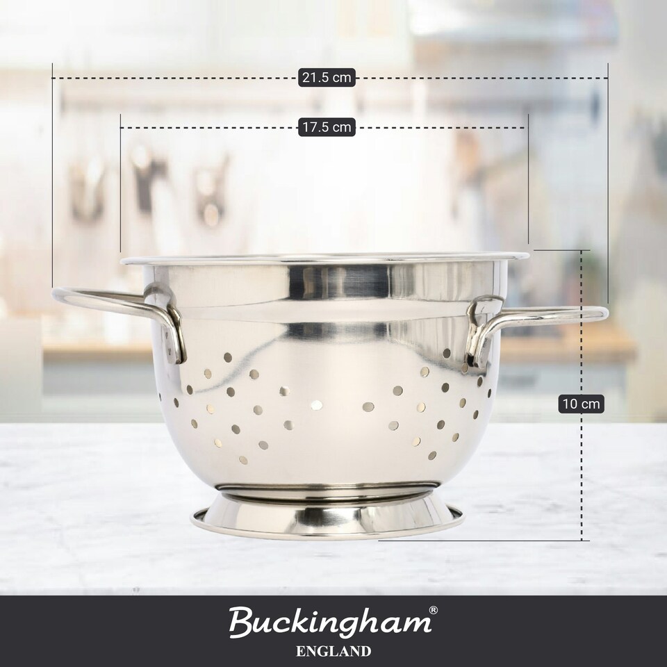 image 1 of Buckingham Premium Stainless Steel Deep Colander 1.5 Litre / 17.5 cm