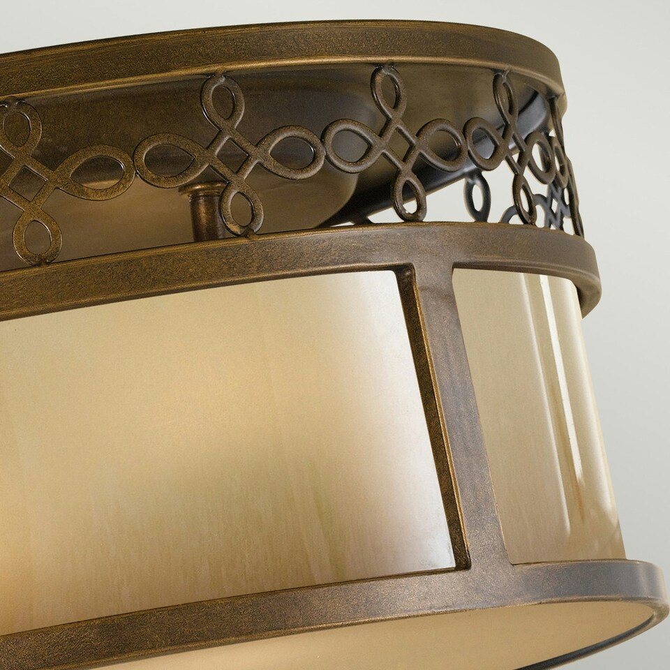 image 1 of Justine 3 Light Flush Ceiling Light Bronze, E27