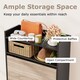 image 7 of COSTWAY Slim Hidden Narrow Shoe Organizer Cabinet with Open Storage-Black