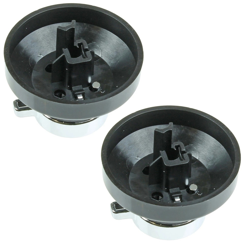 image 1 of SPARES2GO Control Knob for Belling 444445523, 444445724 New World 444441153 Gas Oven Cooker (Pack of 2 Knobs) Black | Silver