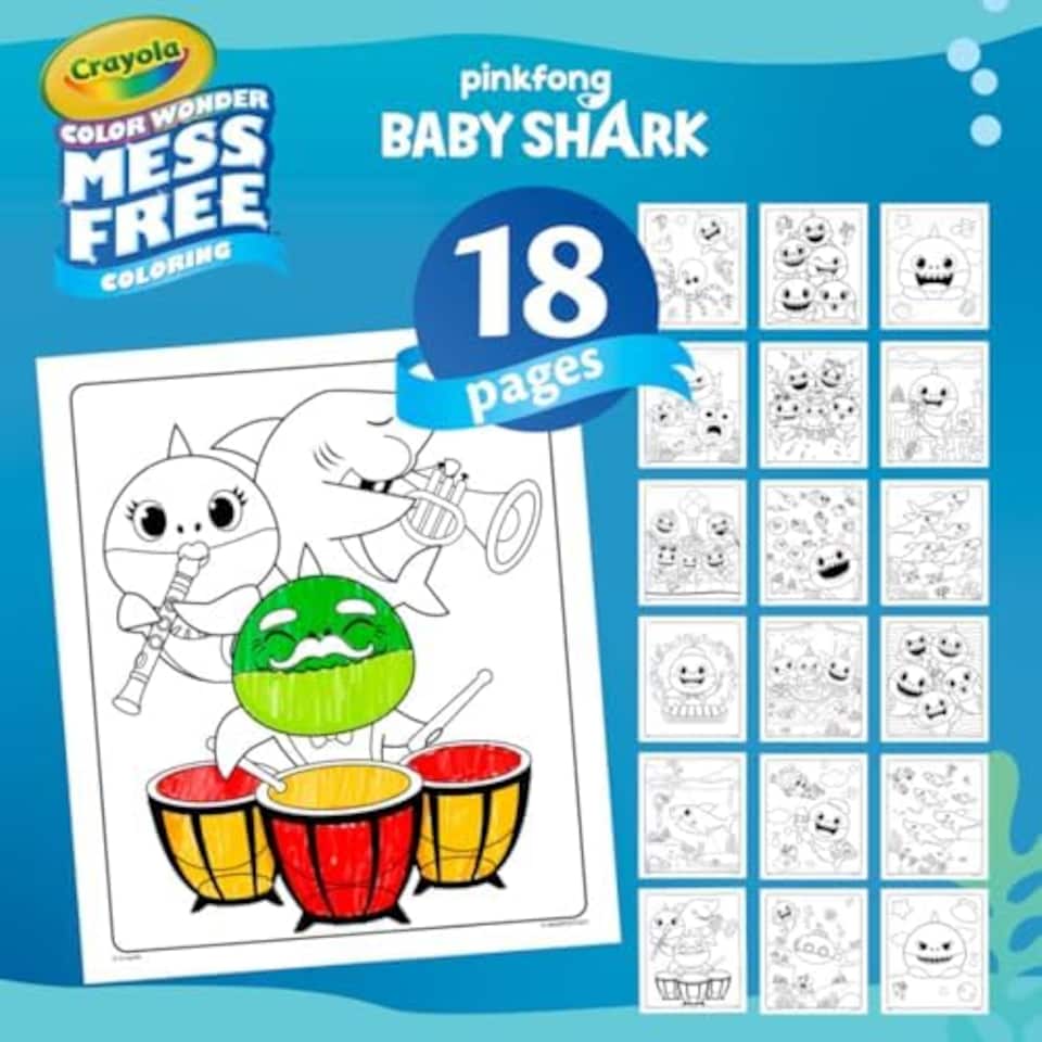 image 1 of Crayola Baby Shark Color Wonder Colouring Set