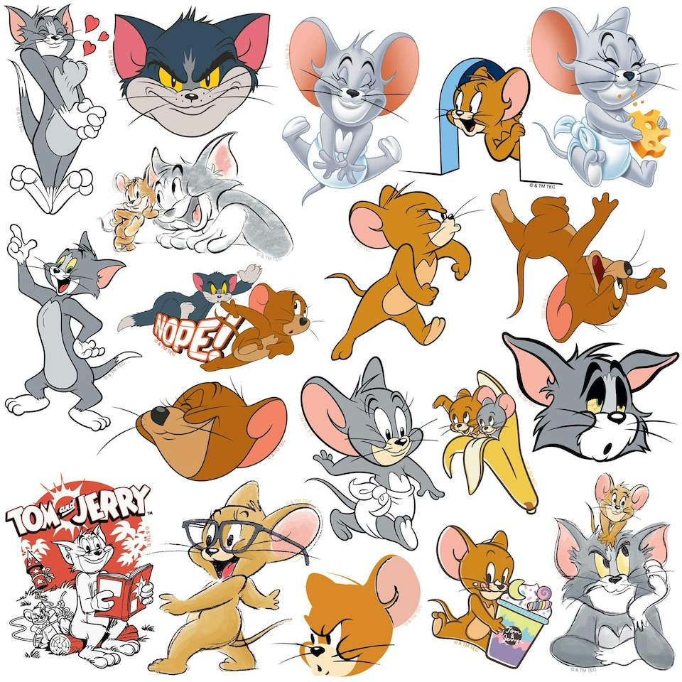 image 1 of Tom & Jerry Deluxe Character Stickers (Pack of 100) - Multicoloured - One Size