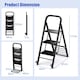 image 2 of COSTWAY 2-In-1 Hand Truck &Ladder Foldable 3-Step Ladder Heavy-duty Utility Cart
