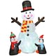 image 1 of Outsunny Blow Up Christmas Inflatables with Flashing Projector Light