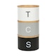 image 1 of Harbour Housewares 3pc Stacking Tea Coffee Sugar Canister Set with Bamboo Lids - Monochrome