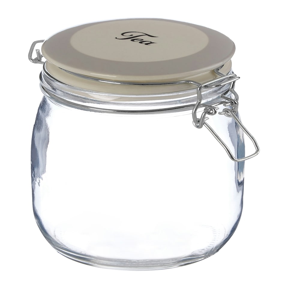image 1 of Interiors By Premier Stylish Tea Storage Jar, Durable Glass Jar With Lid For Kitchen Counter, Versatile Airtight Storage Jar