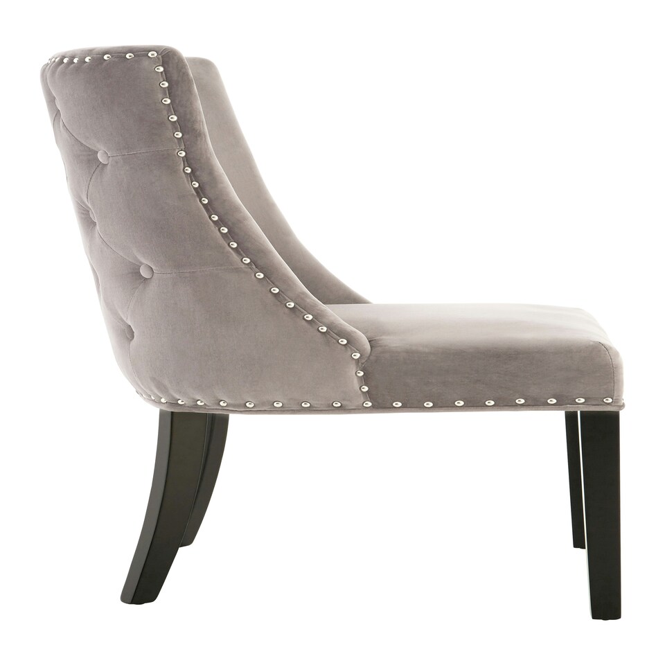image 1 of Interiors by Premier Grey Velvet Chair, Curly Back chair, Easy to Assemble Borg Chair, Comfy Office Chair