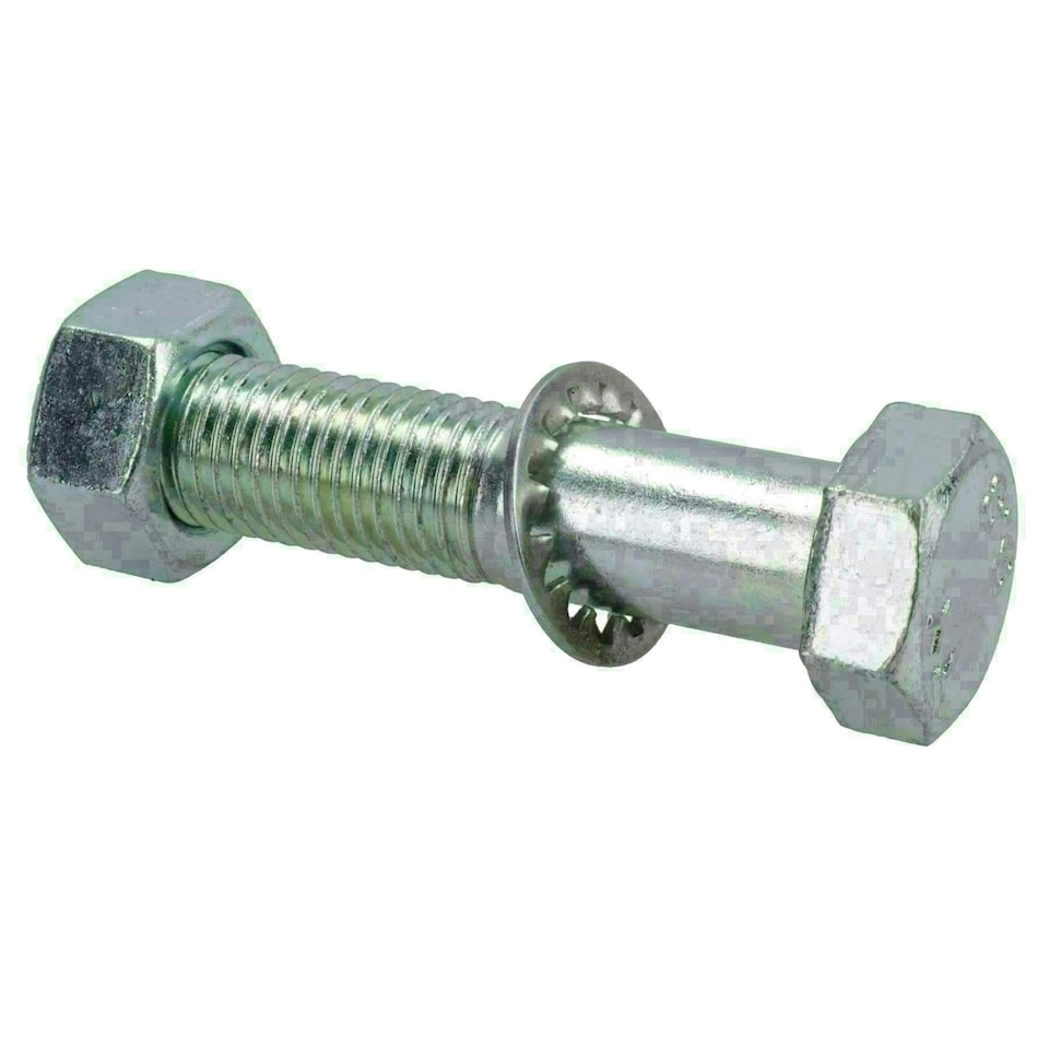 image 1 of M16 (16mm) x 75mm High Tensile Tow Bar Ball Fixing Bolts Washers + Nuts 2 Pack