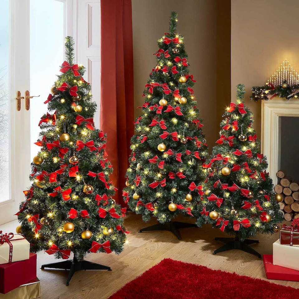 image 1 of Coopers Of Stortford Spiral Christmas Tree Pre Lit Warm LED Lights Decorations