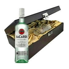 Bacardi Carta Blanca Rum In Luxury Box With Royal Scot Glass 70cl 37.5% abv