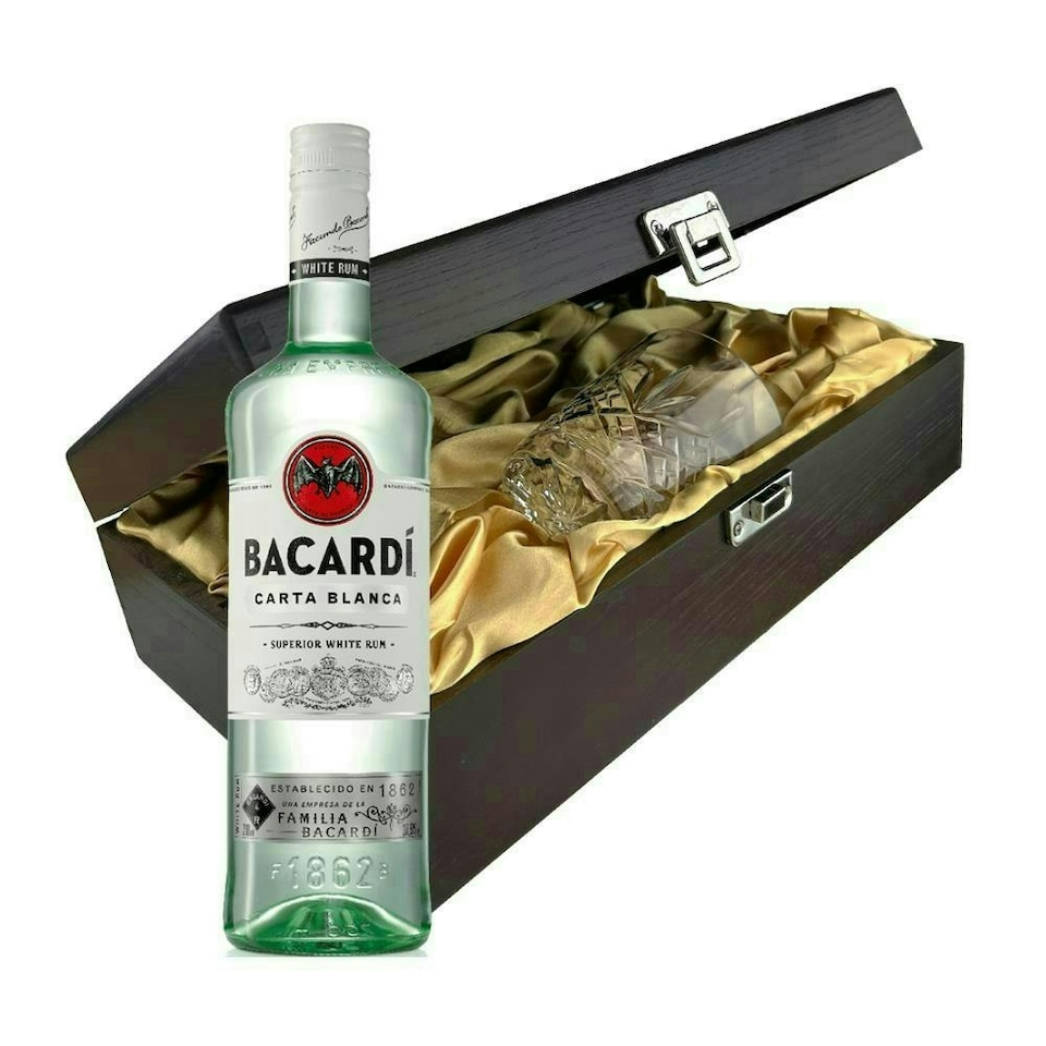 Bacardi Carta Blanca Rum In Luxury Box With Royal Scot Glass 70cl 37.5% abv