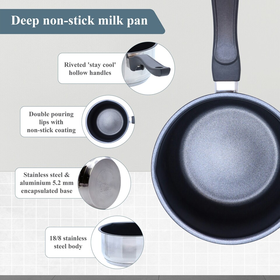 image 1 of Buckingham 5 Piece Cookware Pan Stainless Steel Set