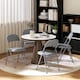 image 7 of HOMCOM Folding Chairs Set of 4, Foldable Chairs with Cushions, Light Grey | Grey | Light Grey | One Size