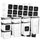 image 1 of Argon Tableware 8 Piece Food Storage Containers Set - 4 Sizes - Black