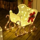 image 7 of Outsunny Light Up Reindeer and Sleigh Christmas Decoration, Outdoor Lighted Deer Xmas Decor with 170 LED Lights for Holiday, Lawn, Garden, Yard, White