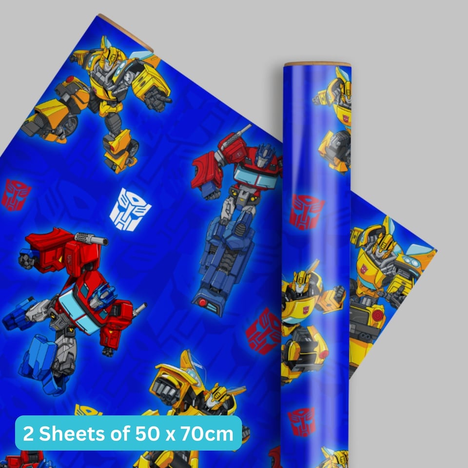 image 1 of Transformers 2 Sheets & 2 Tags Gift Wrap