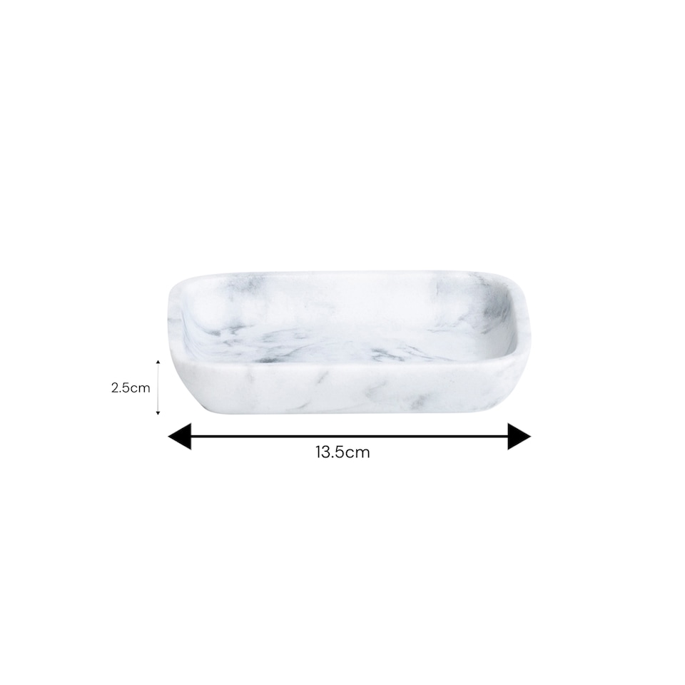 image 1 of Showerdrape Octavia White Bathroom Accessory Set - Soap Dish & Toothbrush Holder | White | White | 1