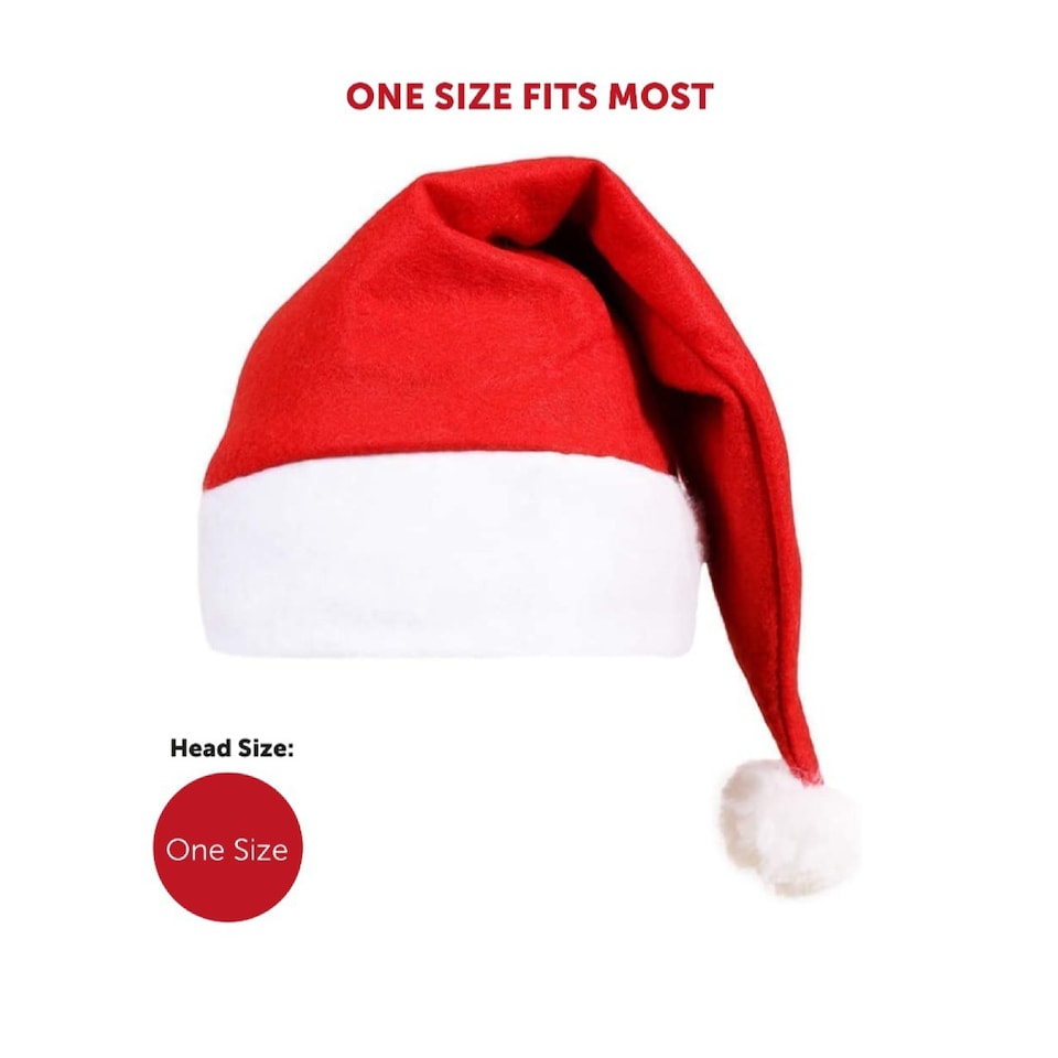 image 1 of Budget Santa Costume with Glasses, Gloves & Eyebrows | Red | 2XL