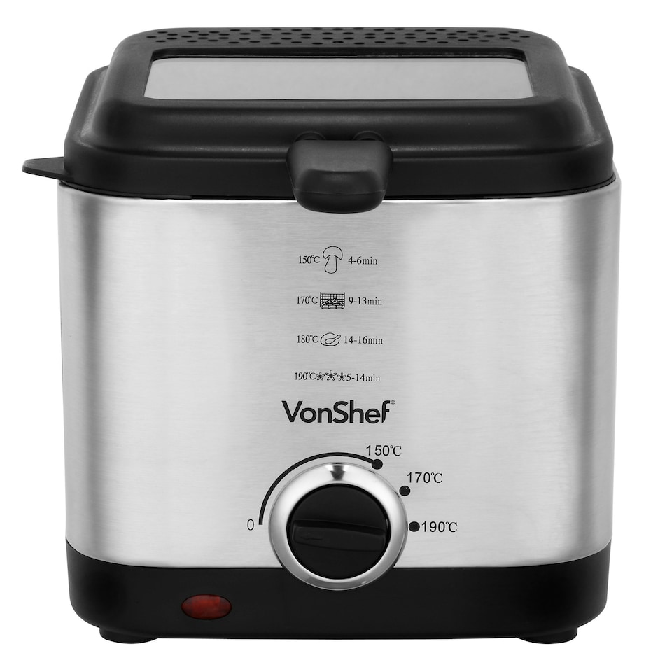 image 1 of VonShef Deep Fat Fryer 1.5 Litre with Removable Basket
