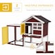 image 9 of PawHut Rabbit Hutch, Bunny Cage Outdoor Wooden House w/Tray & Ramp, Brown