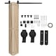 image 1 of HOMCOM 5FT/153CM Bi-Folding Sliding Barn Door Hardware Kit Sliding Door Kit | Black | 152.5cm