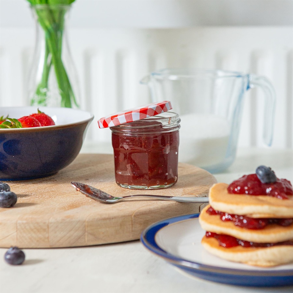 image 1 of Argon Tableware Glass Jam Jars with Lids - 150ml - Pack of 6